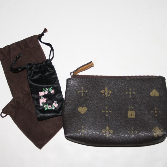 Vintagejelyfish Handbags - Brown and gold zippered pouch & jewelry pouches